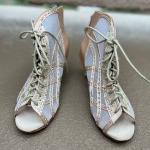 Rhinestone booties, size 7